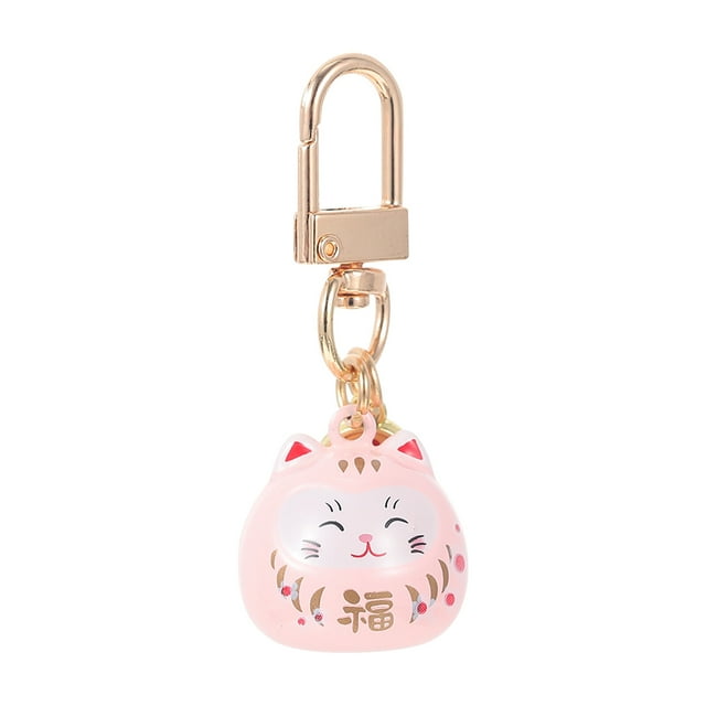 Adorable llavero de gato, encantador colgante de campana de gato, adorno de gato de la fortuna, colgante de llaves