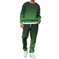 thumbnail image 2 of HAJWOH Sweatsuits for Mens Gradient Casual Crewneck Sweatshirt and Jogger Pants Set Fall Winter Athletic Fashion Long Sleeves Sweat Suits, 2 of 5