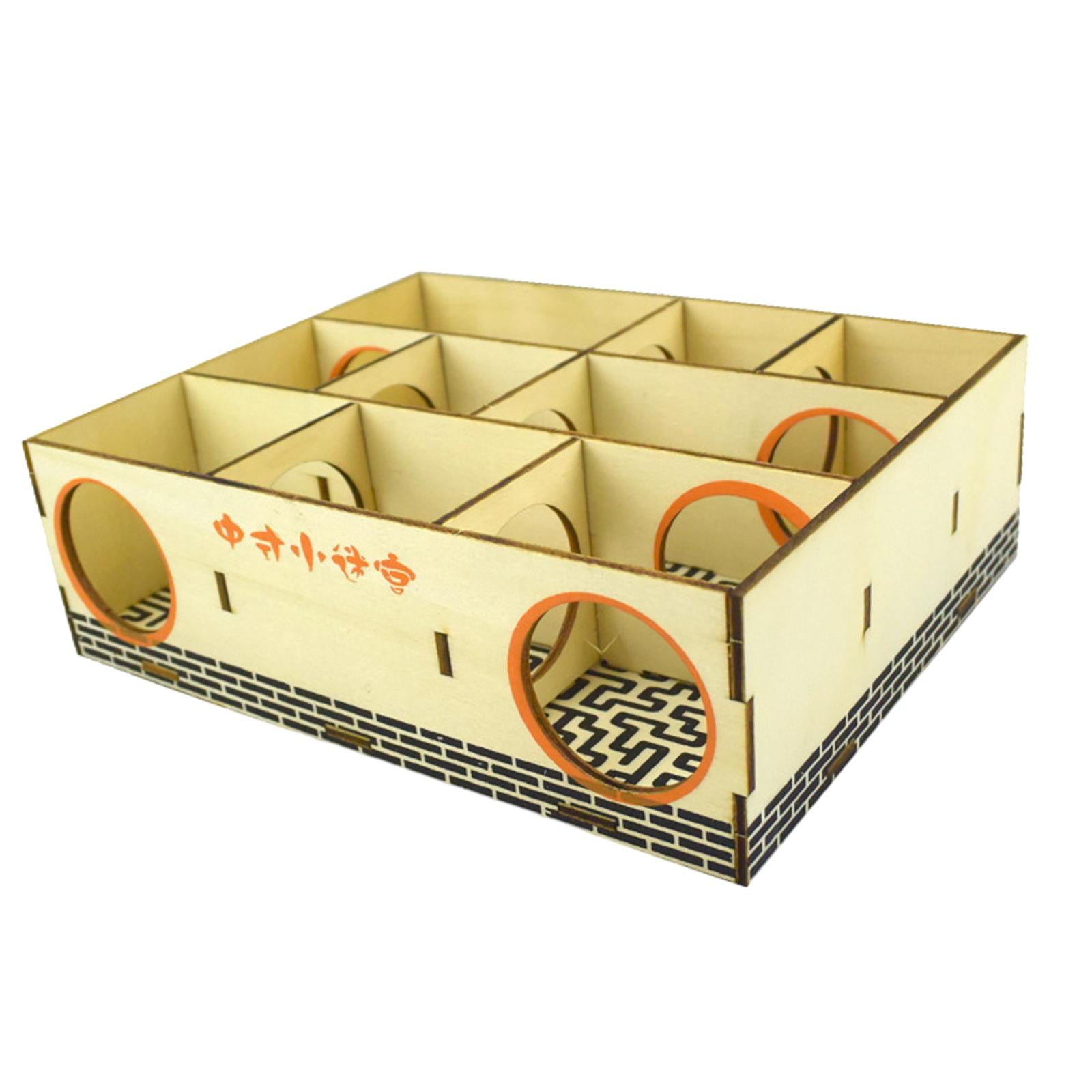 TOOYFUL Hamster Maze Hamster Maze Tunnel Labyrinth Puzzle Toy Exploring Toys Small Pets Playing Toys Mice Playhouse Wooden Hamster House 15.5x19.8x6cm