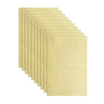 10 Pack Light Gold Glitters Foam Sheets, 8 x 12 Inch Self-Adhesive Sparkle EVA Foam Sheets for Crafting(1.5mm Thick)