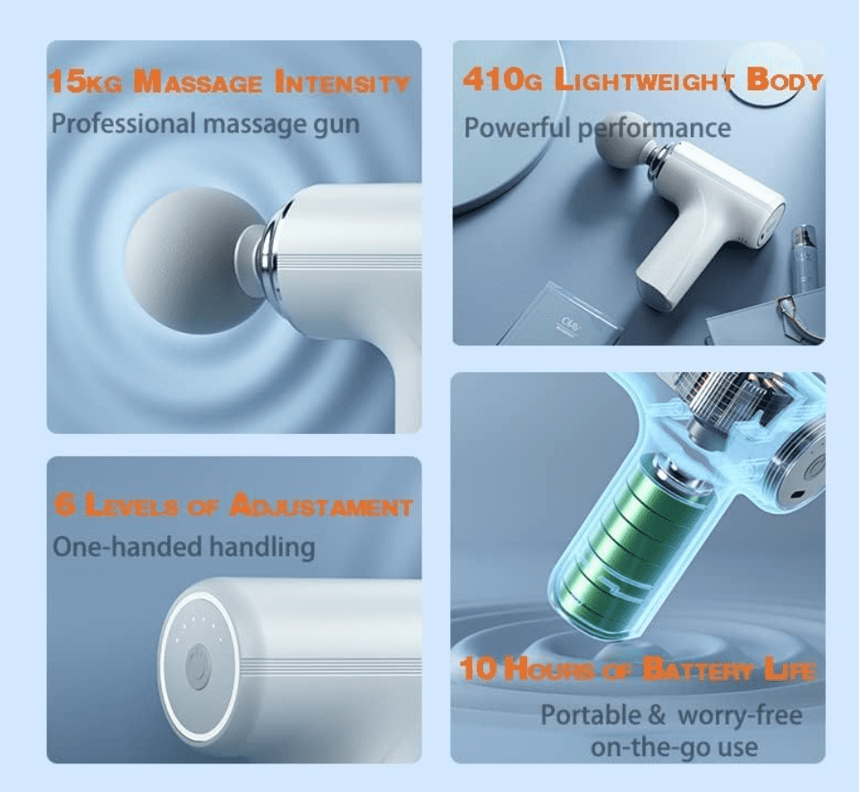 High Quality Mini Portable Smart Massage Gun Six-Speed Adjustable Electric Massager for Full Body Neck Waist Leg Muscle Relaxation