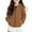 Brown, variant on Kids Full Zip-Up Hoodie Jacket Boys Girls Fleece Sweatshirt Tops Hooded Lightweight Coat Fall Outfits with Pocket 4-14 Years