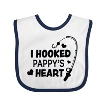Inktastic I Hooked Pappy's Heart with Fishing Rod Boys or Girls Baby Bib
