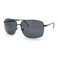 thumbnail image 5 of Mens Classic Iconic Rectangle Metal Rim Officer Agent Spring Hinge Sunglasses Gunmetal - Black, 5 of 8