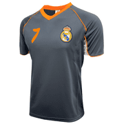 Rhinox Real Madrid #7 Soccer Jersey, Gray/Orange, 100% Polyester, YM-XL