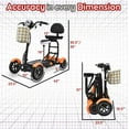 thumbnail image 3 of Battery Powered Electric Wheelchair Mobility Scooter 4 Wheel 265 lbs Weight Capacity Long Range - Orange, 3 of 9