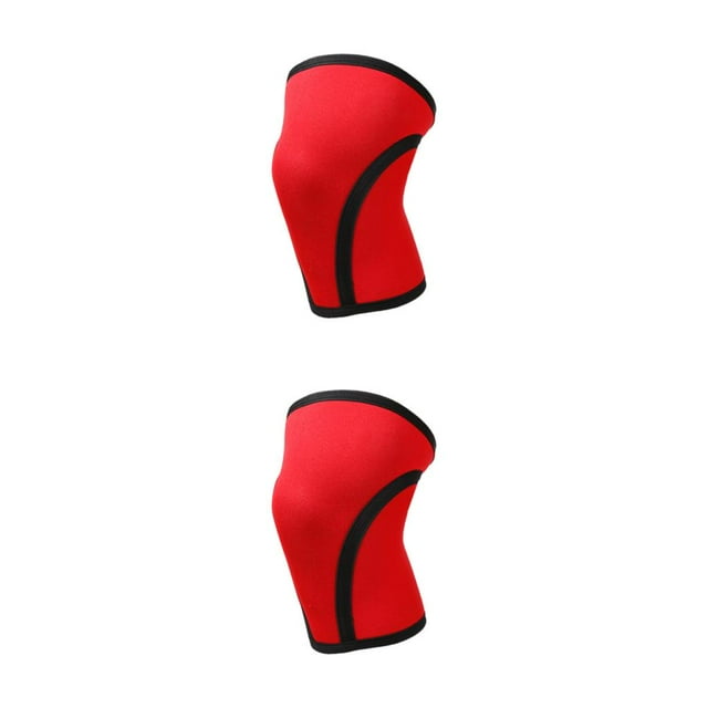 Ruiboury 1/2/3/5 Non-skid Knee Sleeves Weightlifting Lightweight And Fashionable Support Model B all red M 2PCS