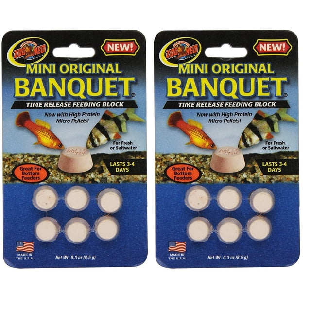 Alimento para Peces Zoo Med AZMBB2 Mini Banquete Bloques para Alimentación 12 unidades