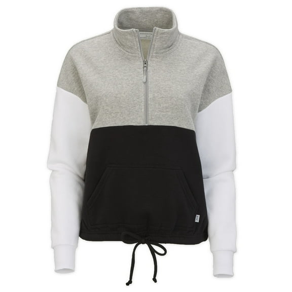 Boxercraft BW5206 Fleece Colorblock Quarter Zip-Oxford Heather-2XL