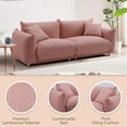 thumbnail image 2 of Holaki Mid Century 86" Modern Couch for Living Room, Lambswool Fabric 3 Seater Sofa, Solid Wood Frame and Stable Metal Legs Couch with 2 Pillows, Apartment Small Space, Pink, 2 of 7