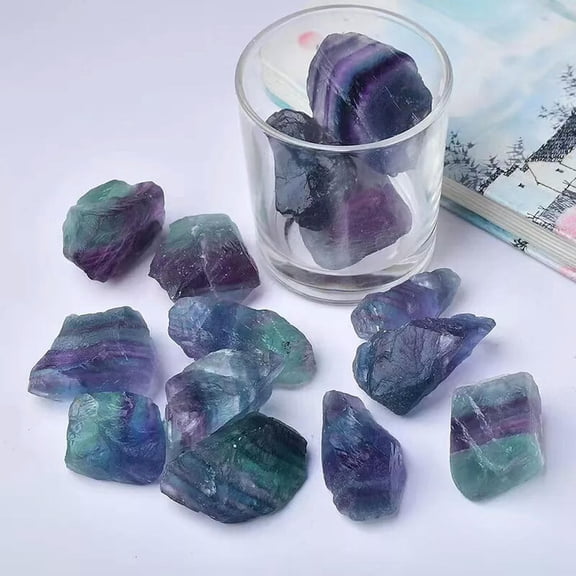 GKNET Rainbow Fluorite Chunks Rough Rocks Healing Chakra Crystal Mineral Specimens