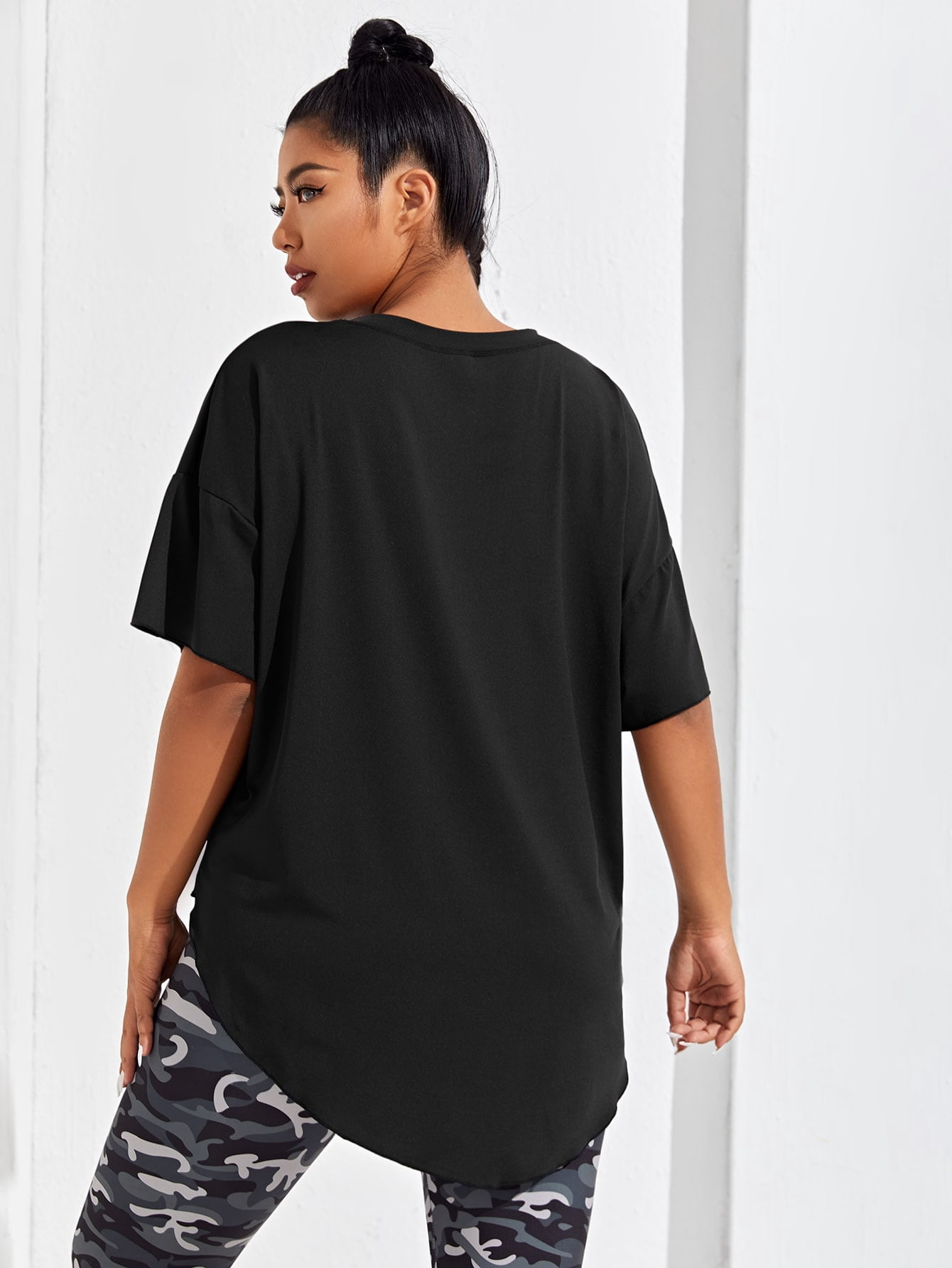 Women's Plus Size Solid Drop Shoulder 