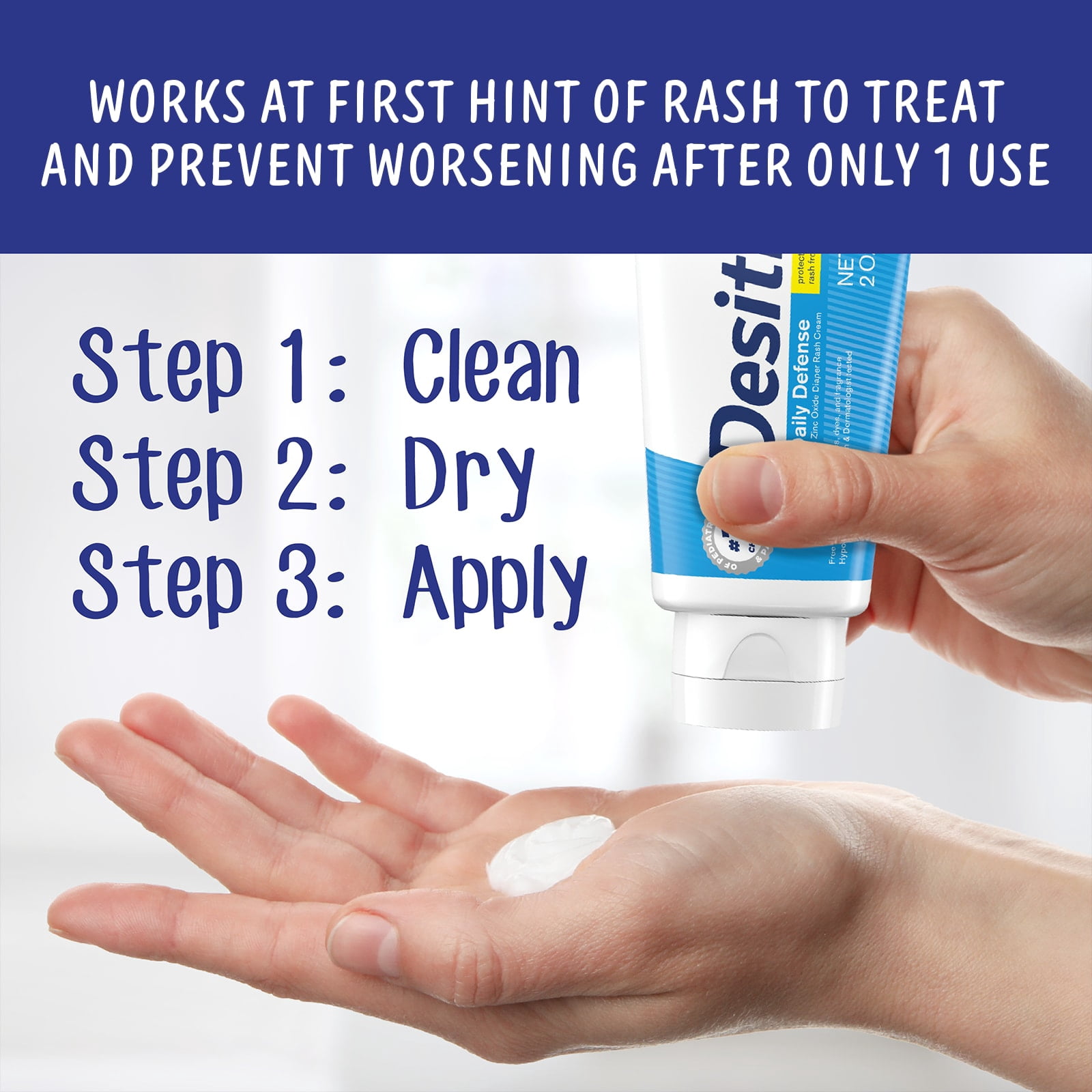 (2 pack) Desitin Daily Defense Baby Diaper Rash Cream, Travel Size, 2 oz