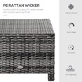 thumbnail image 4 of Outsunny Patio Rattan Ottoman with Cushion and Metal Frame for Garden, Grey, 4 of 10