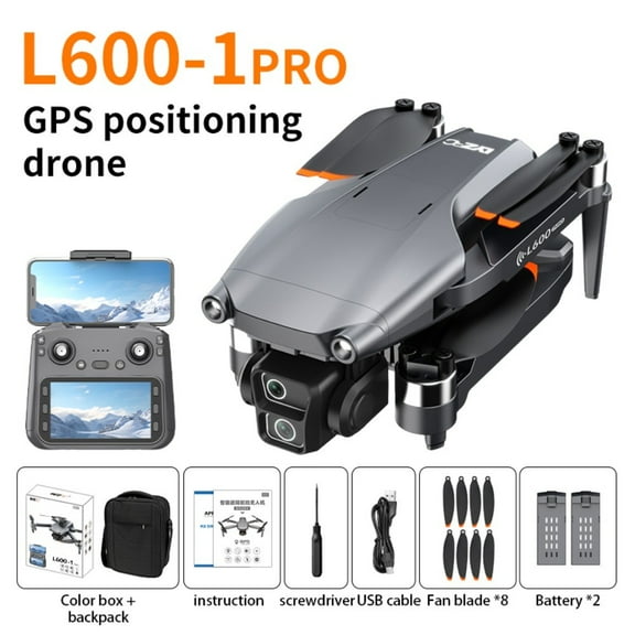 L600 GPS Drone with Screen Controller, Brushless Motor, Dual Batteries, 8K Camera, Foldable Long-Range Quadcopter for Adults & Beginners