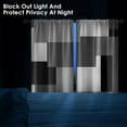 thumbnail image 3 of Black Kitchen Curtains 36 Inch Length Dark Grey White Window Curtains Over Sink Set of 2, Modern Short Tier Curtain for Kitchen, Abstract Geometric Art Small Kitchen Decor 26x36 Inch, 3 of 6