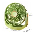 thumbnail image 2 of Ultra - Ventilateur Portable USB Silencieux 5 Vitesses / Rotation 360°, Couvercle Amovible – Rechargeable pour Bureau/chambre, 2 of 8