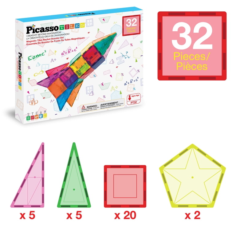 PicassoTiles Rocket Booster Magnetic Set, 32 Pieces photo 2