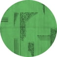 thumbnail image 1 of Ahgly Company Indoor Round Abstract Emerald Green Modern Area Rugs, 8' Round, 1 of 4