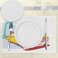 thumbnail image 3 of Ambesonne Vintage Place Mats Set of 4, Old Car Grunge Art, Standard Size, Yellow Turquoise, 3 of 6
