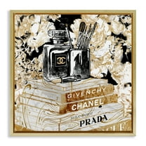 Stupell Industries Glam Designer Fashion Books Beauty & Fashion Painting Gold Floater Framed Canvas Art Print Wall Art, 25 x 25