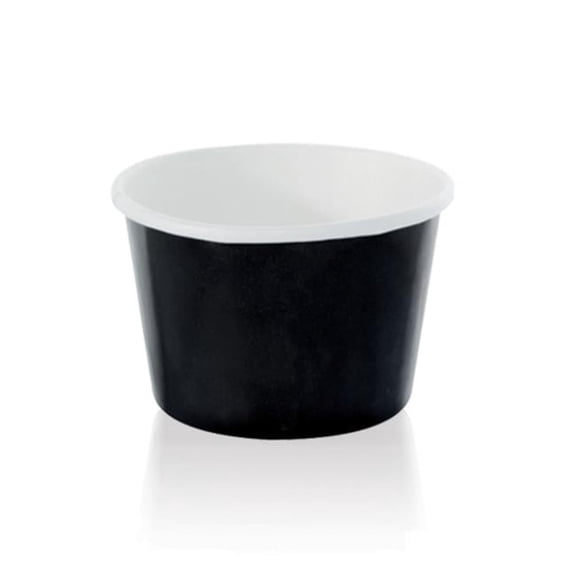 Packnwood 210POC181N 6.1 oz Black Paper Cup - 3.5 Dia. x 2 in.