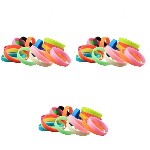Hytrove Silicone Wristbands Assorted Color Comfortable Wear for Adults 72Pcs