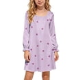 thumbnail image 2 of Auroural Girl'S Round Neck Long Sleeves Dress Homewear Sleeping Dress Kids, 2 of 9