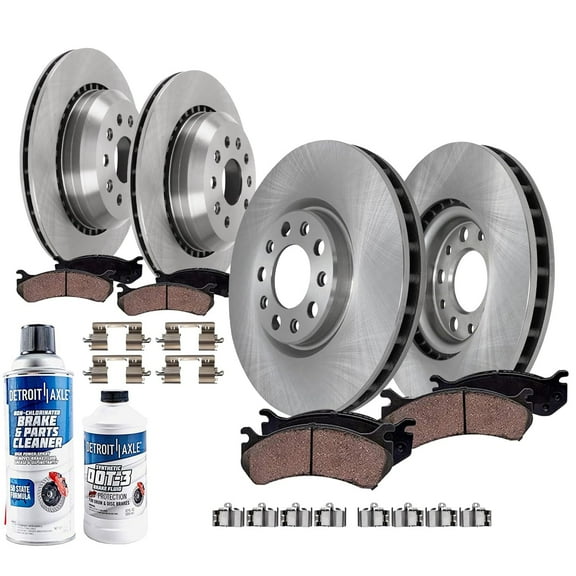 Detroit Axle - Brake Kit for 2020 2021 2022 2023 Jeep Gladiator 3.0L, 3.6L, Disc Brakes Rotors Ceramic Brake Pads Replacement : 12.99" inch Front and 13.78" inch Rear Rotor