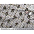 thumbnail image 2 of Soimoi Gray Poly Georgette Fabric Stripe & Floral Alphabet Text Print Fabric by the Yard 52 Inch Wide, 2 of 3