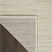 Noursion Essentials Solid Contemporary Ivory Beige 5 x 7 Area Rug, (5 x 7)