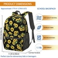 thumbnail image 3 of Sunflower Black Pattern 17" Waterproof Oxford School Backpacks for Teens, S-Shape Padded Straps, for School, Travel, Hiking, Camping, 3 of 5