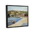 thumbnail image 3 of Stupell Industries Rural Waterside Town Boat Dock Distant Farmland Painting Jet Black Floating Framed Canvas Print Wall Art, Design by Lettered and Lined, 3 of 5