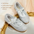 thumbnail image 4 of Girls ballerina flats with sparkling rhinestones and classic Mary Jane strap perfect for formal or special occasions, 4 of 6