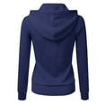thumbnail image 3 of Women Long Sleeve Patchwork Solid Color Hooded Zipper Casual Sport Coat, 3 of 3