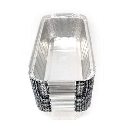 Angel Food Loaf Pan - Loaf Pans - Disposable Aluminum Foil 3 lbs Bread Pans - Perfect for Bakery, Homemade Cakes, Meatloaf, Quiche & Food Serving - 10