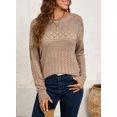 thumbnail image 6 of Eytino Women Sweaters Oversized Sweaters Long Sleeve Knit Crewneck Crochet Pullover Tops S-2XL, 6 of 11