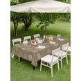 thumbnail image 4 of Outdoor Tablecloths with Umbrella Hole & Zipper, Khaki Daisy 60 x102 Inch Rectangle Tablecloths, Modern Farmhouse Chrysanthemum Floral Waterproof Table Cloth, Patio/Pool/Picnic Table Covers, 4 of 8