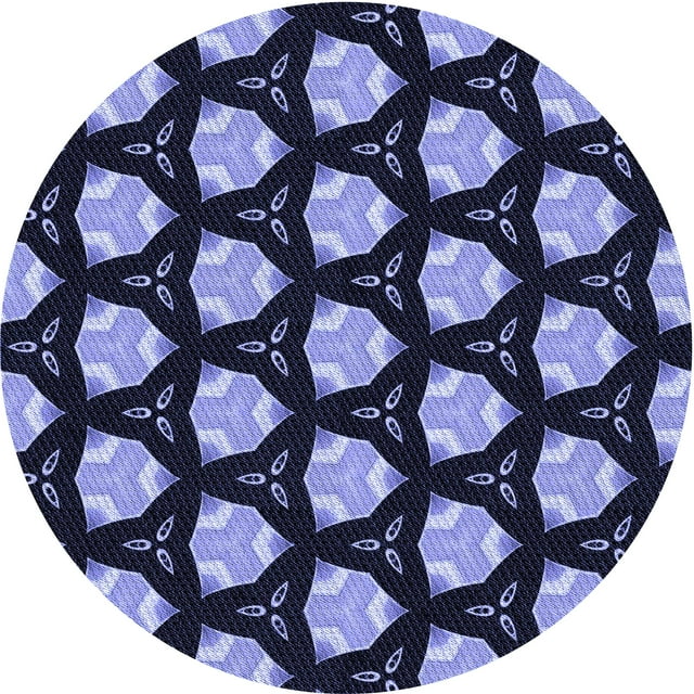 Ahgly Company Tapis d'Intérieur Lavable en Machine Carré Bleu Nuit, 3 Pieds Carré