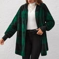 thumbnail image 7 of LEBONYARD Women's Trendy Oversized Thicken Faux Shearling Long Sleeve Chic Plaid Style Open Front Warm Loose Fitting Casual Winter Outerwear Coats, 7 of 7