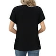 thumbnail image 3 of Gvmfive Women Summer Tops Casual Colorblock Short Sleeve Loose T-shirt, 3 of 4