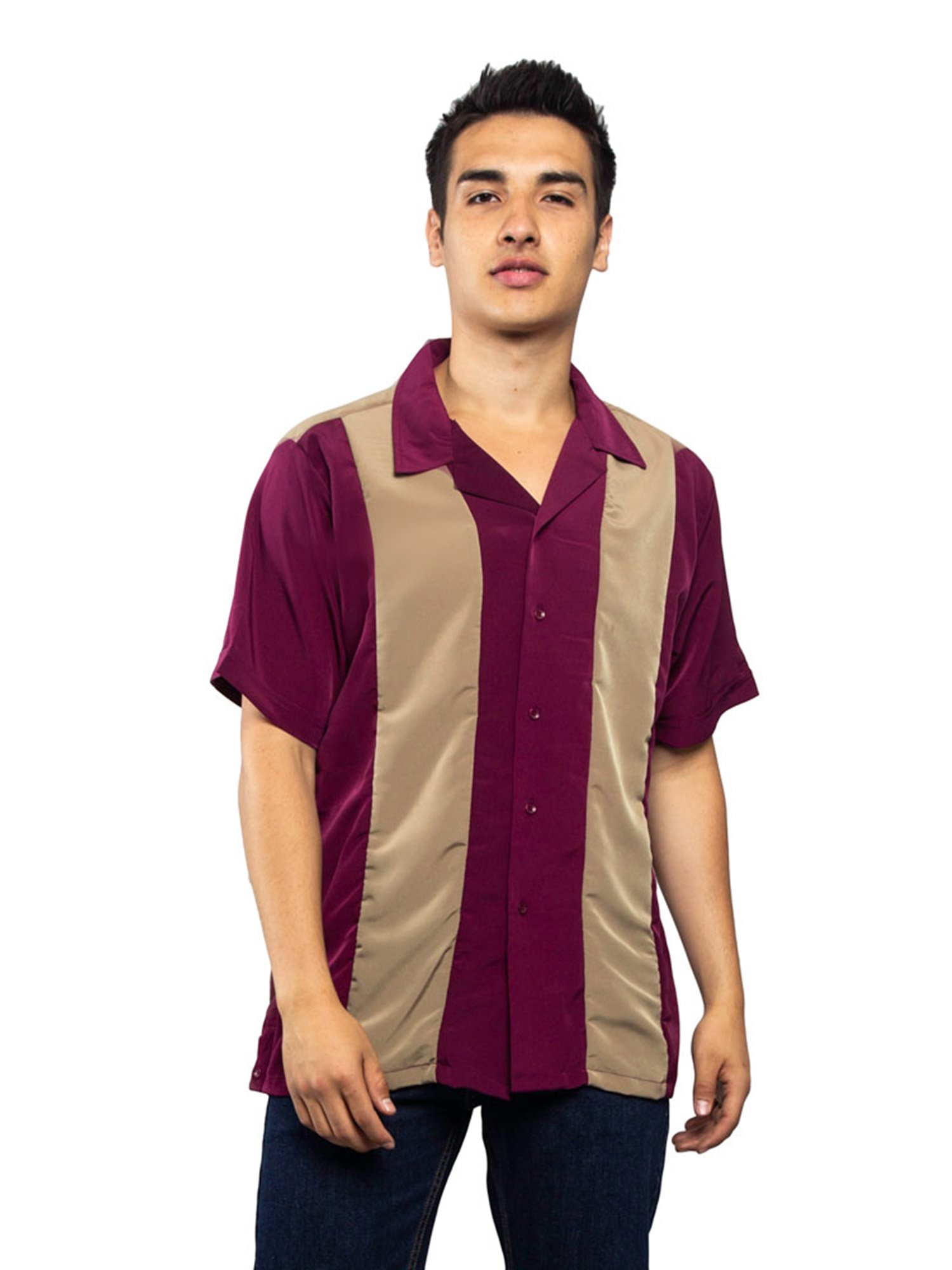 G-Style USA Men's Two Tone Retro Button 