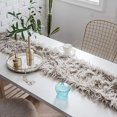 thumbnail image 4 of Nvzi Luxury Faux Fur Table Runner Modern Ultra Soft Long Plush Shaggy Table Runners for Home Kitchen Party Wedding (Coffee, 12"x71"), 4 of 5