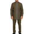 thumbnail image 2 of Kakii Men's African 2 Piece Set Traditional Outfit Dashiki Shirt and Pants Suit Fashion Clothes Formal Party Wedding, 2 of 9