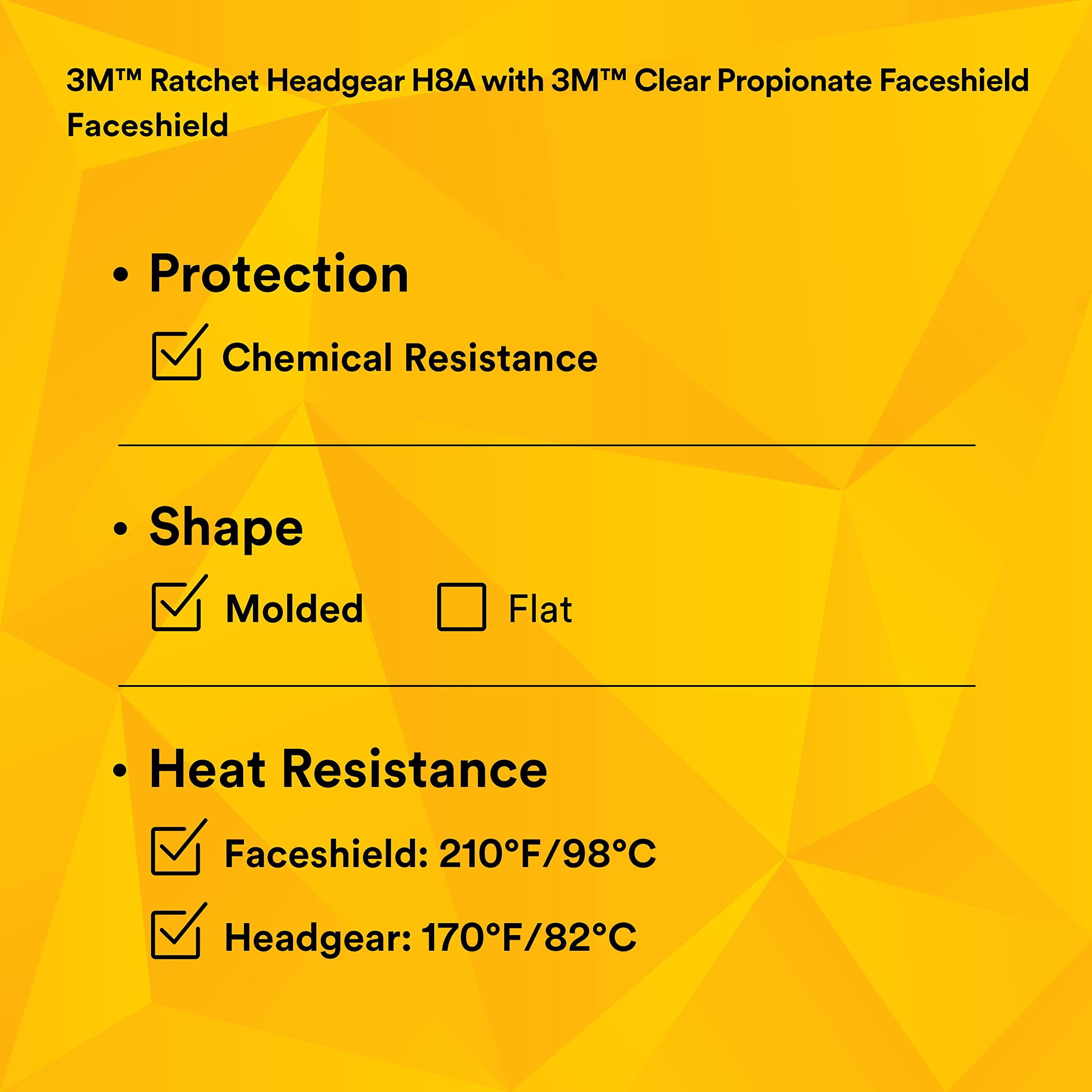 3M™ Ratchet Headgear H8A, 82782-00000, with 3M™ Clear Propionate Faceshield W96 5 EA/Case