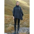 thumbnail image 2 of Aran Woollen Mills Patchwork Knitted Cape 100% Premium Soft Merino Wool Cowl Neck Women`s Poncho Made in Ireland | One Size, 2 of 4