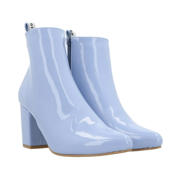 Botín Puntal De Tacón Para Mujer Color Charol Celeste Platonia ESTANCIA-CELESTE-T27