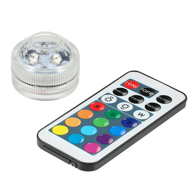 Graflsoa Lumière Submersible Compacte RGB LED avec Télécommande, Étanche IP68, 13 Options de Couleur, Ensemble 1 Pce (1 Lumière + 1 Télécommande)