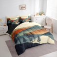 thumbnail image 3 of jejeloiu Modern Art 7-Piece Bedding Comforter Set,Abstract Mountain King Bedding Sets,Teal Orange Beige Bed Sheets For Adults,Breathable Home Decor Reversible, 3 of 8