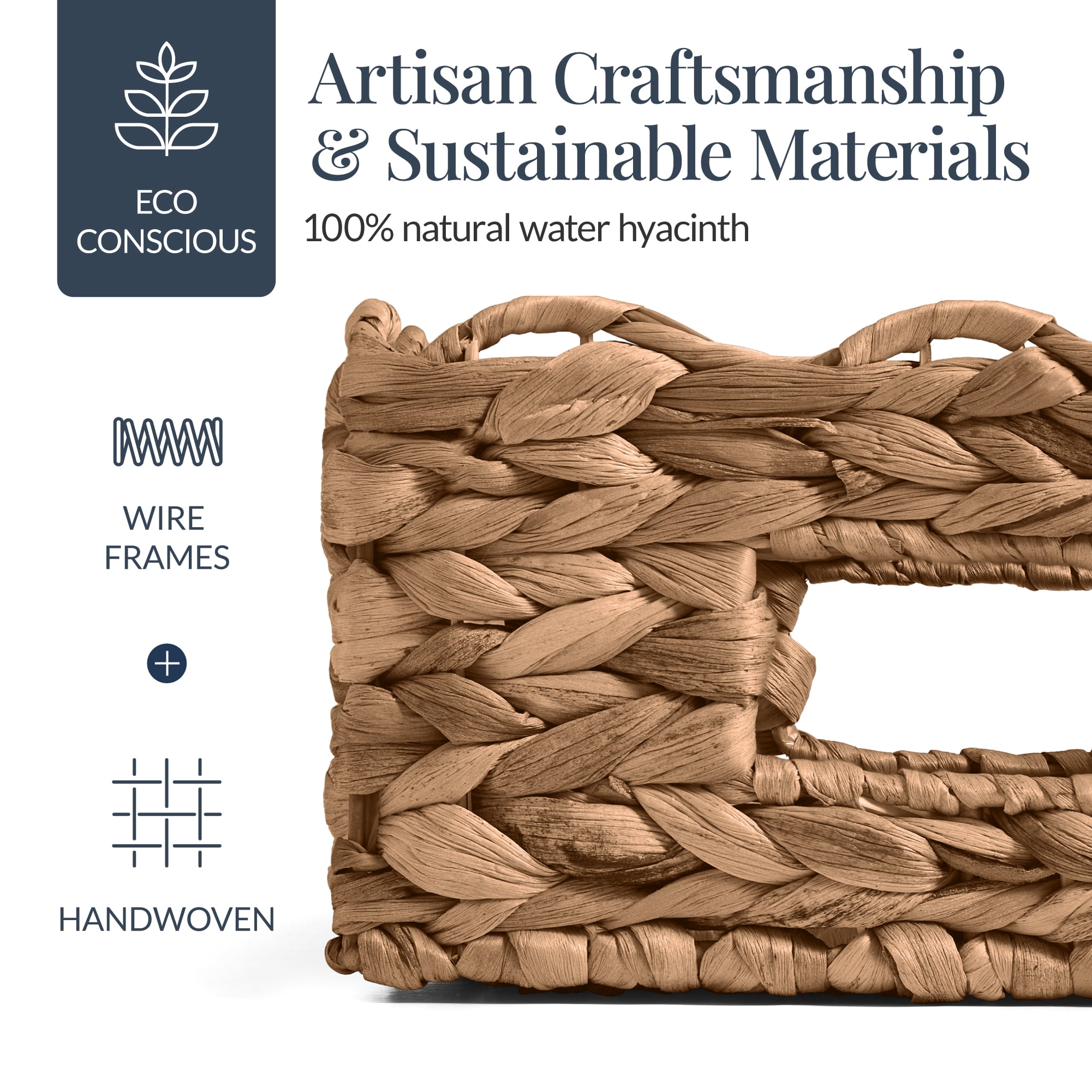 Best Choice Products 9x12 Scalloped Shelf Baskets, Woven Storage Bins, 4 Pack - Chestnut